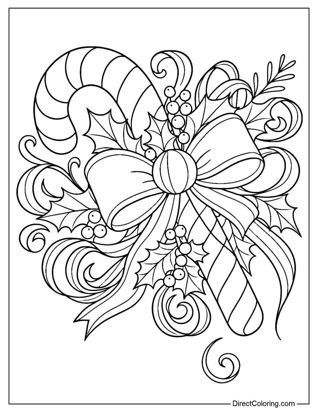 Candy Cane Coloring Pages Free PDF To Download And Print