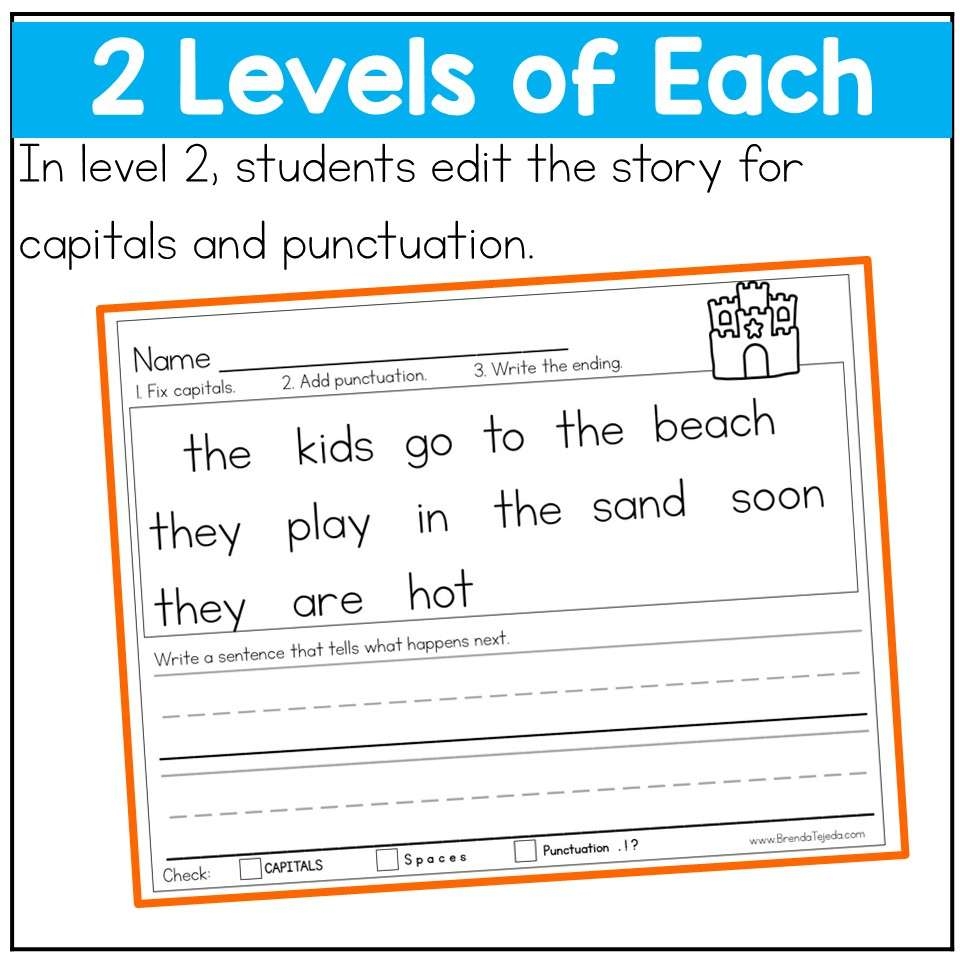 capitalization and punctuation worksheets