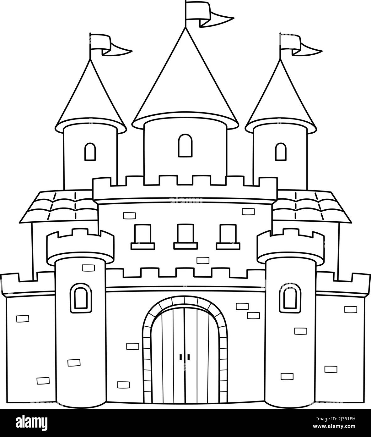 Castle Coloring Page Cut Out Stock Images Pictures Alamy