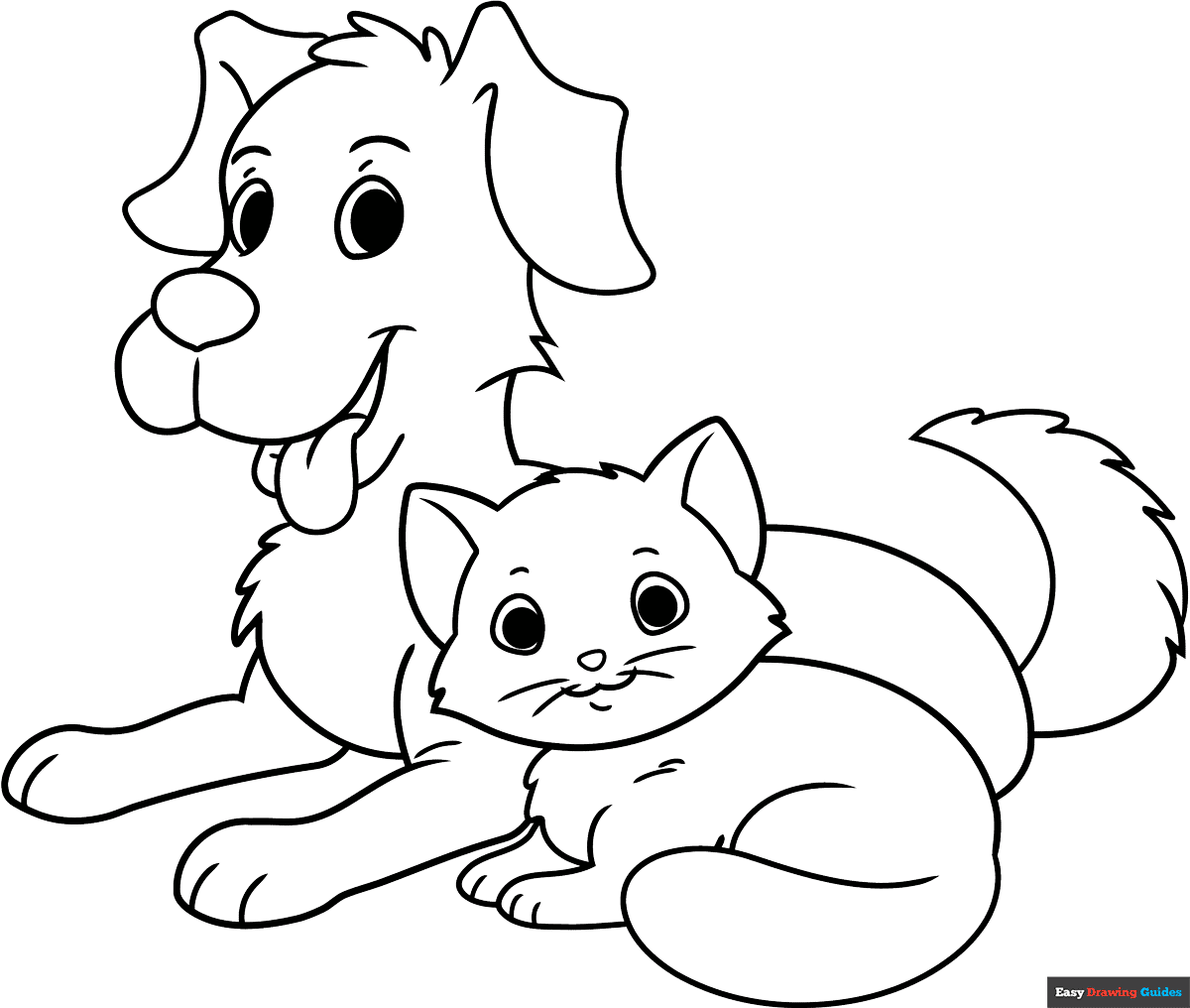 cat and dog coloring pages