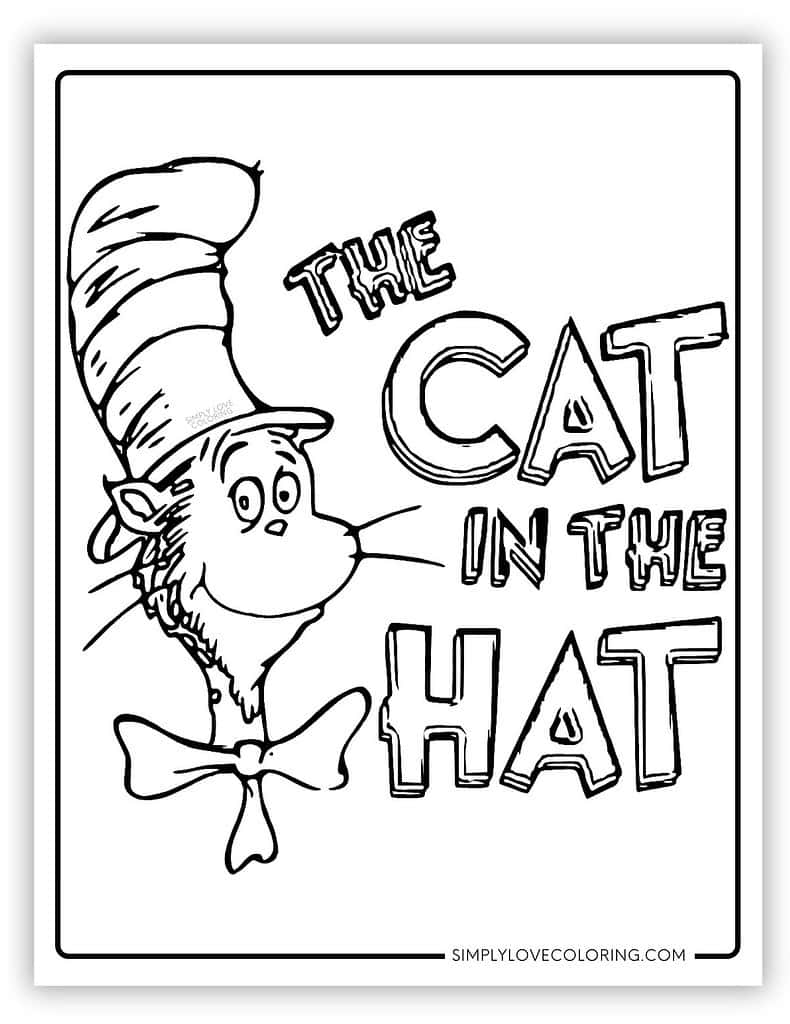 cat in the hat coloring page cat in the hat coloring page