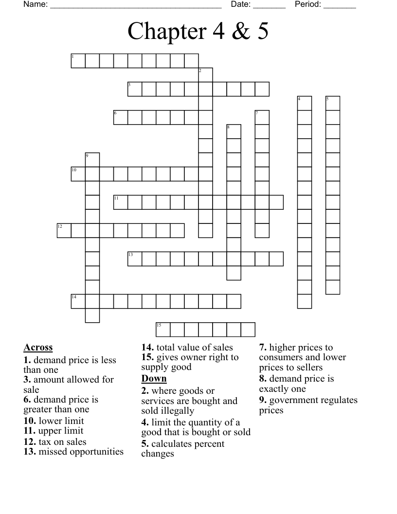 Chapter 4 5 Crossword WordMint
