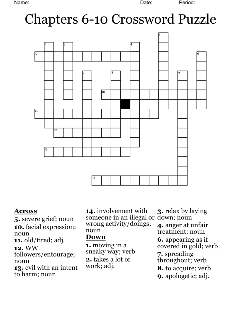 Chapters 6 10 Crossword Puzzle WordMint
