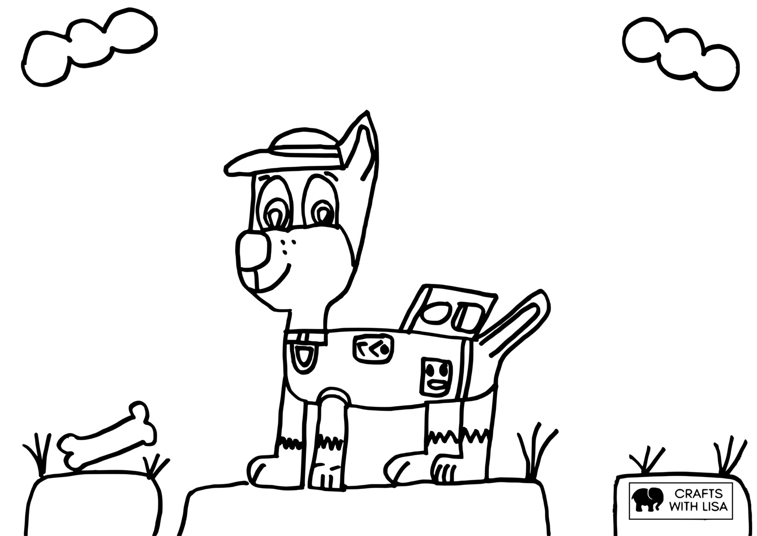 Chase Paw Patrol Coloring Page Crafts With Lisa