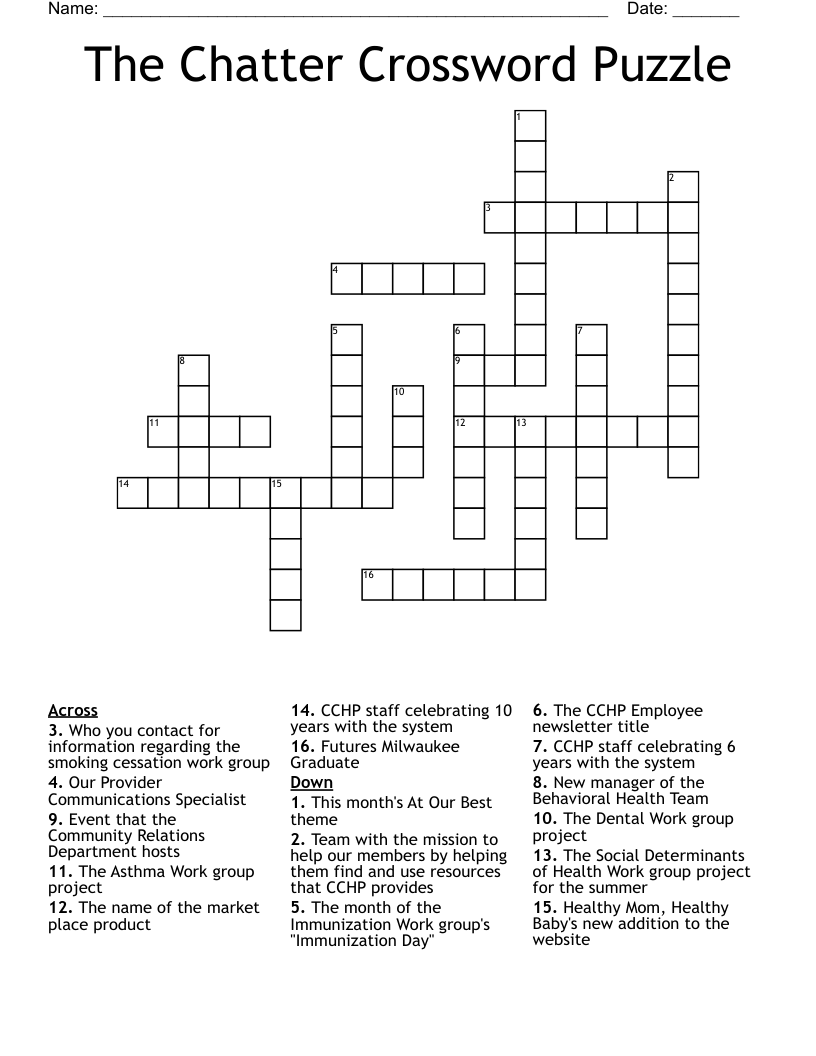 Chatter Crossword Clue 5 Letters Letters