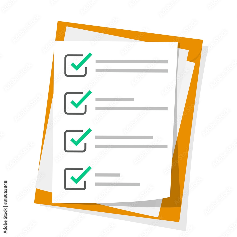 Checklist Complete Tasks To do List Survey Exam Concepts Premium Quality Modern Flat Design Graphic Elements Vector Illustration Stock Illustration Adobe Stock