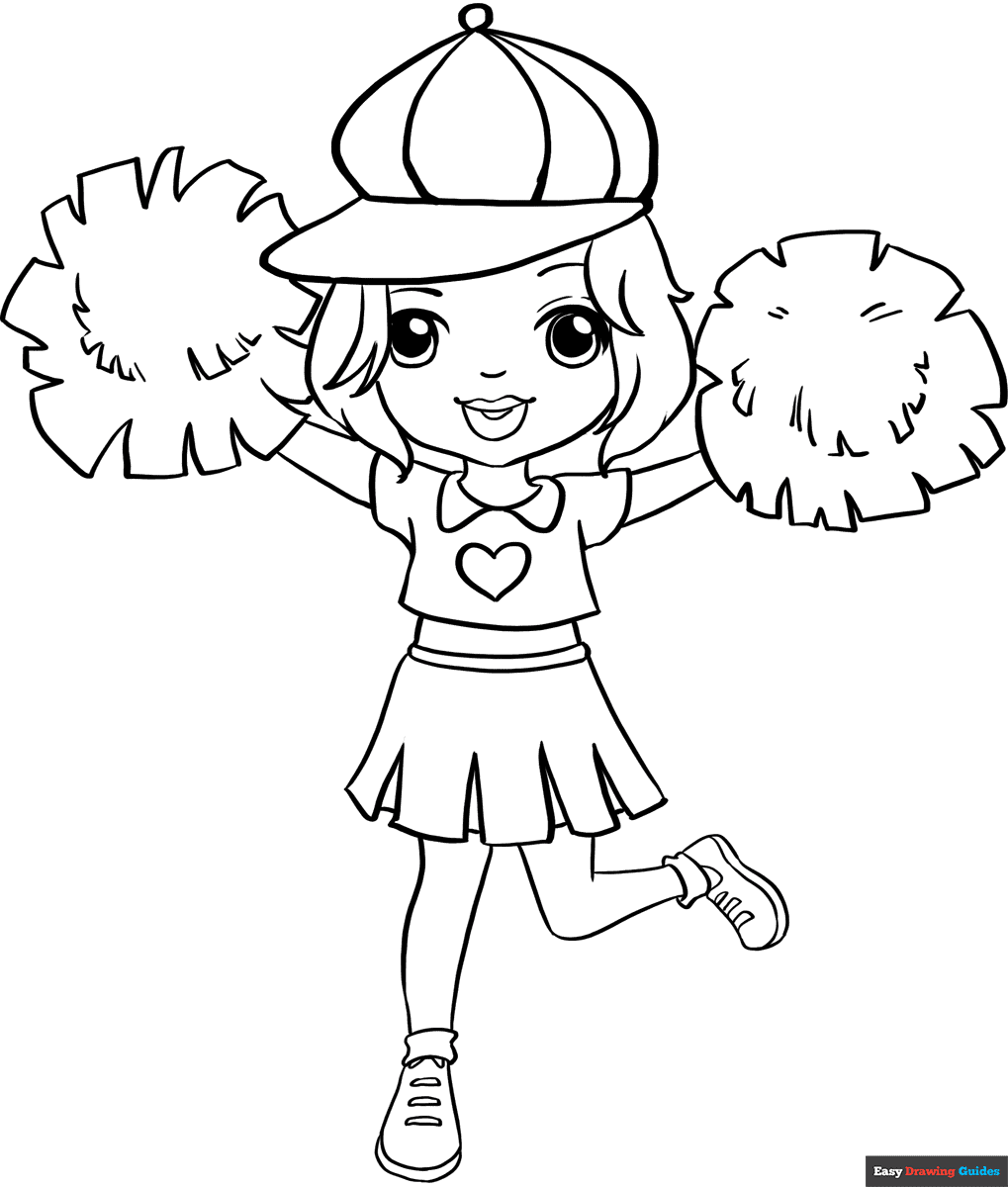 coloring pages for cheerleading