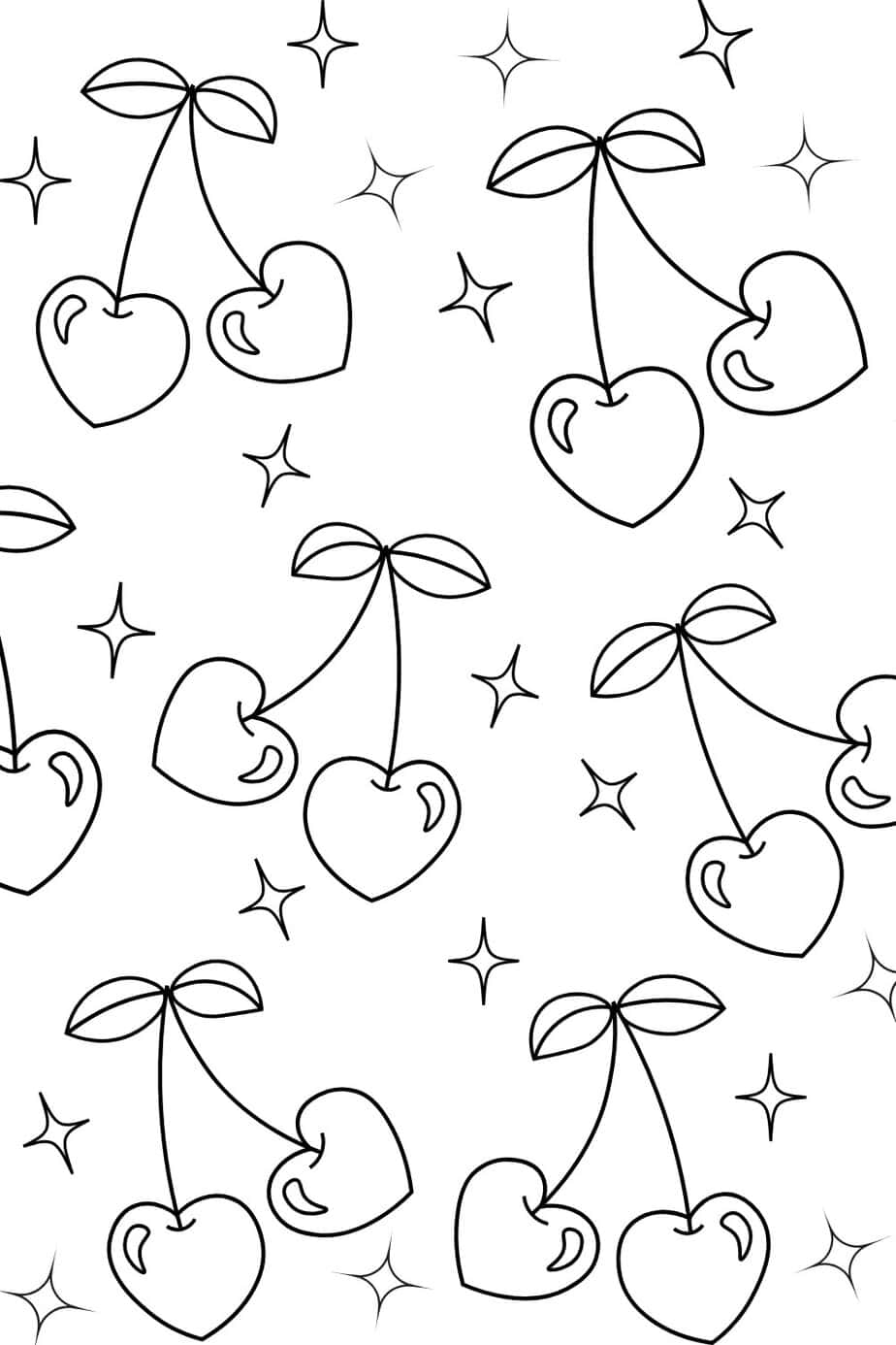 Cherry Heart Coloring Page Sustain Life Journal