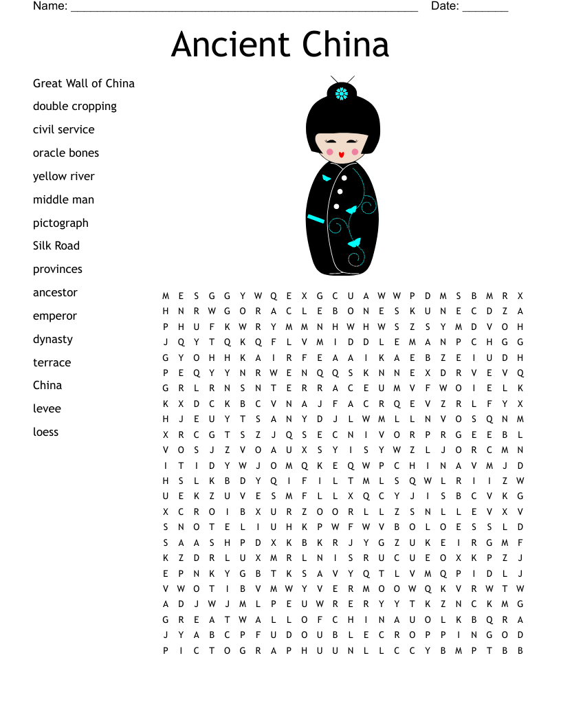 Chinese Dynasties Crossword WordMint
