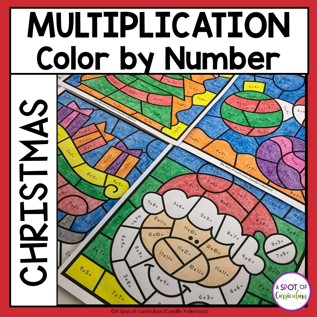 Christmas Math Coloring Sheets Multiplication Color By Number Made By Teachers