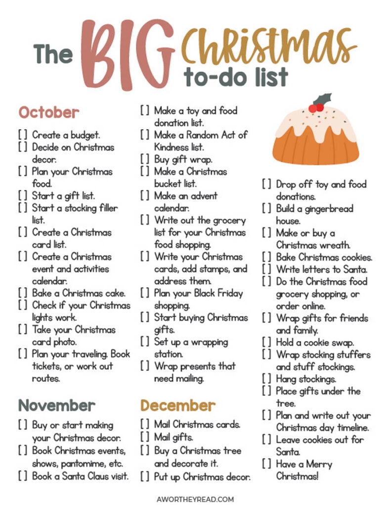 christmas to do list ideas