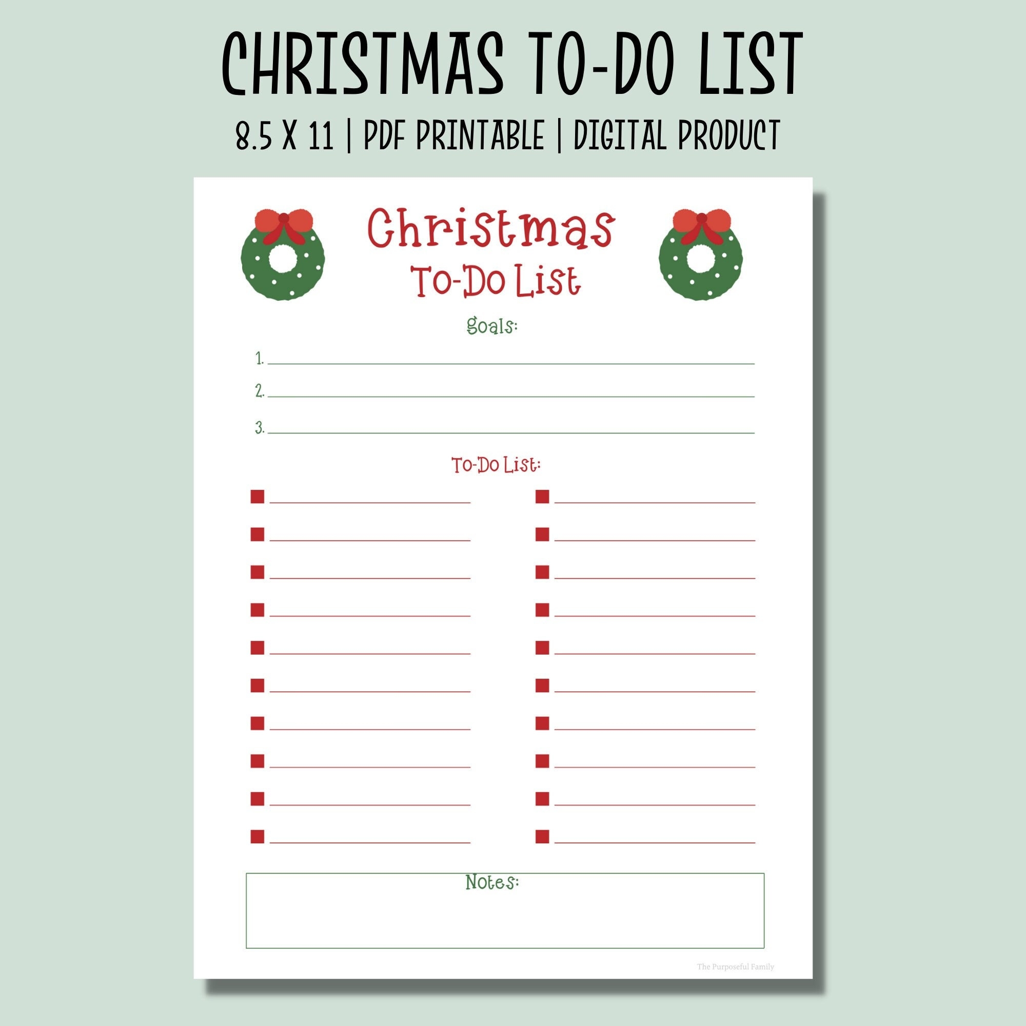 Christmas To do List Printable To do List Planner Holiday Planner Christmas Planning Printable Task List Etsy