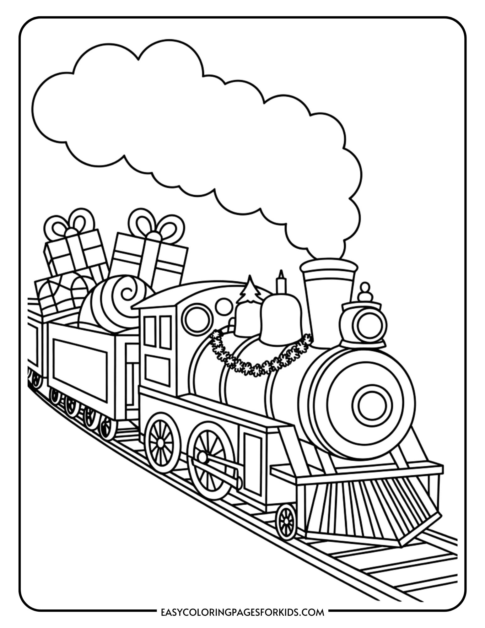coloring page of a train