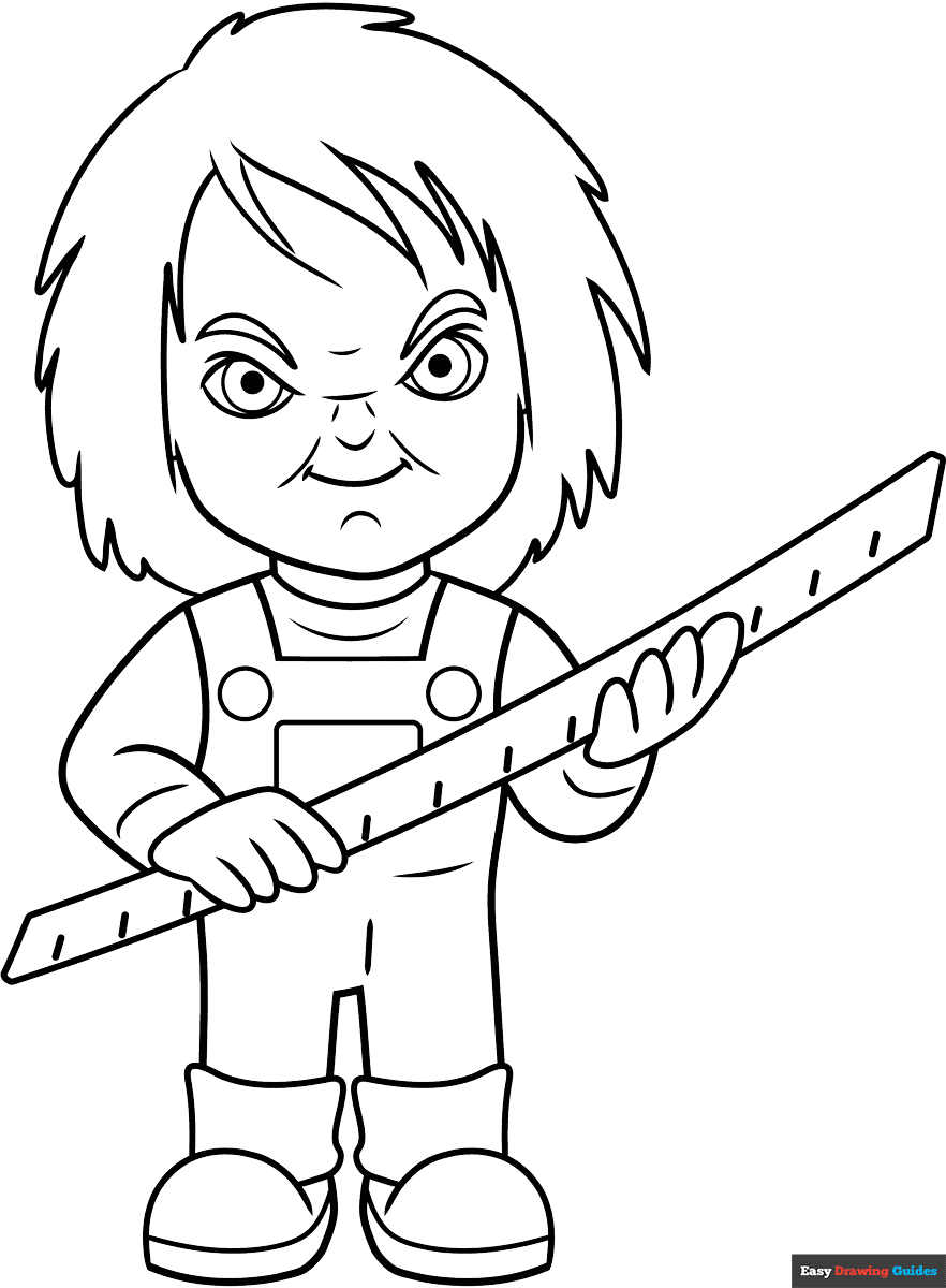 Chucky Coloring Page Easy Drawing Guides Chucky Coloring Page Easy Drawing Guides