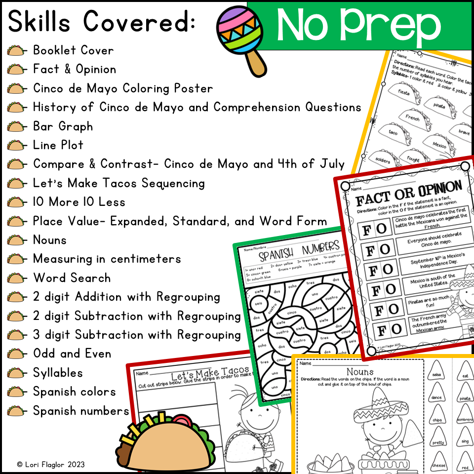 Cinco De Mayo Worksheets Classful