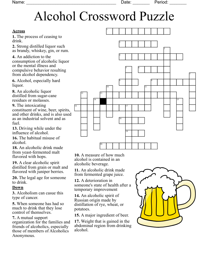gin and campari cocktail crossword