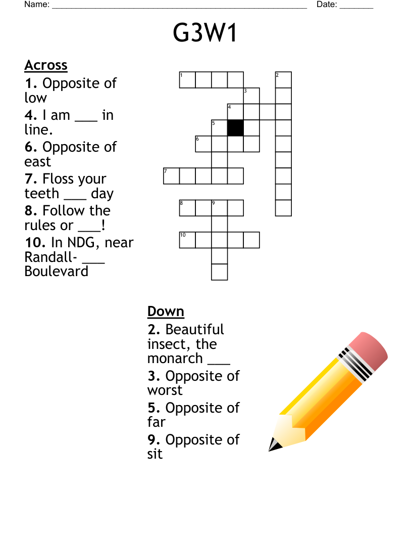CLASSROOM BEHAVIOR Crossword WordMint