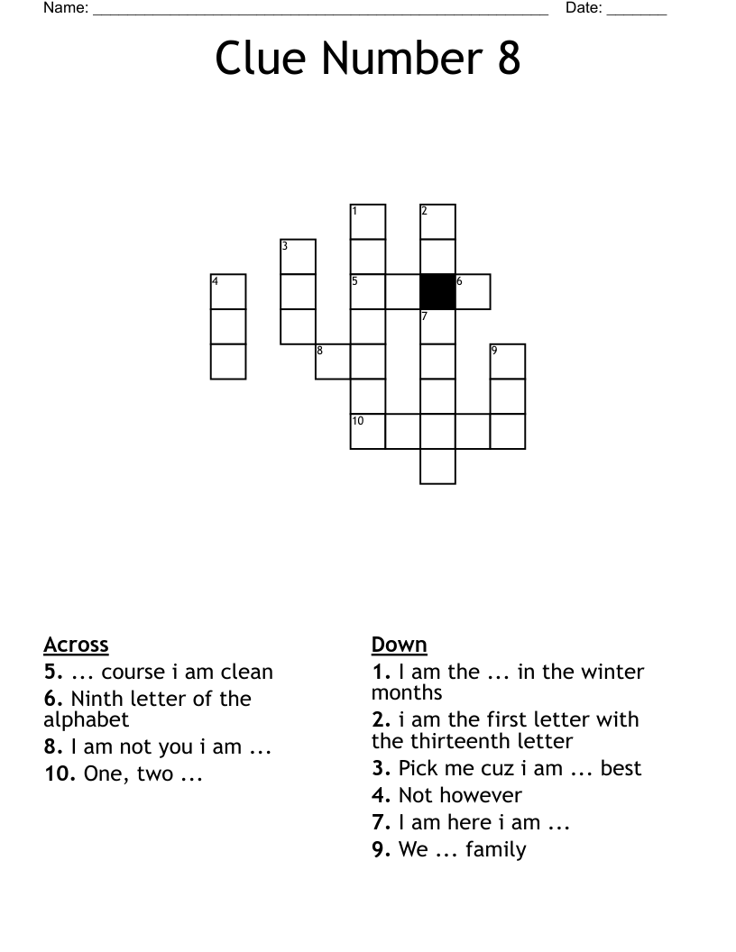 Clue Number 8 Crossword WordMint Clue Number 8 Crossword WordMint