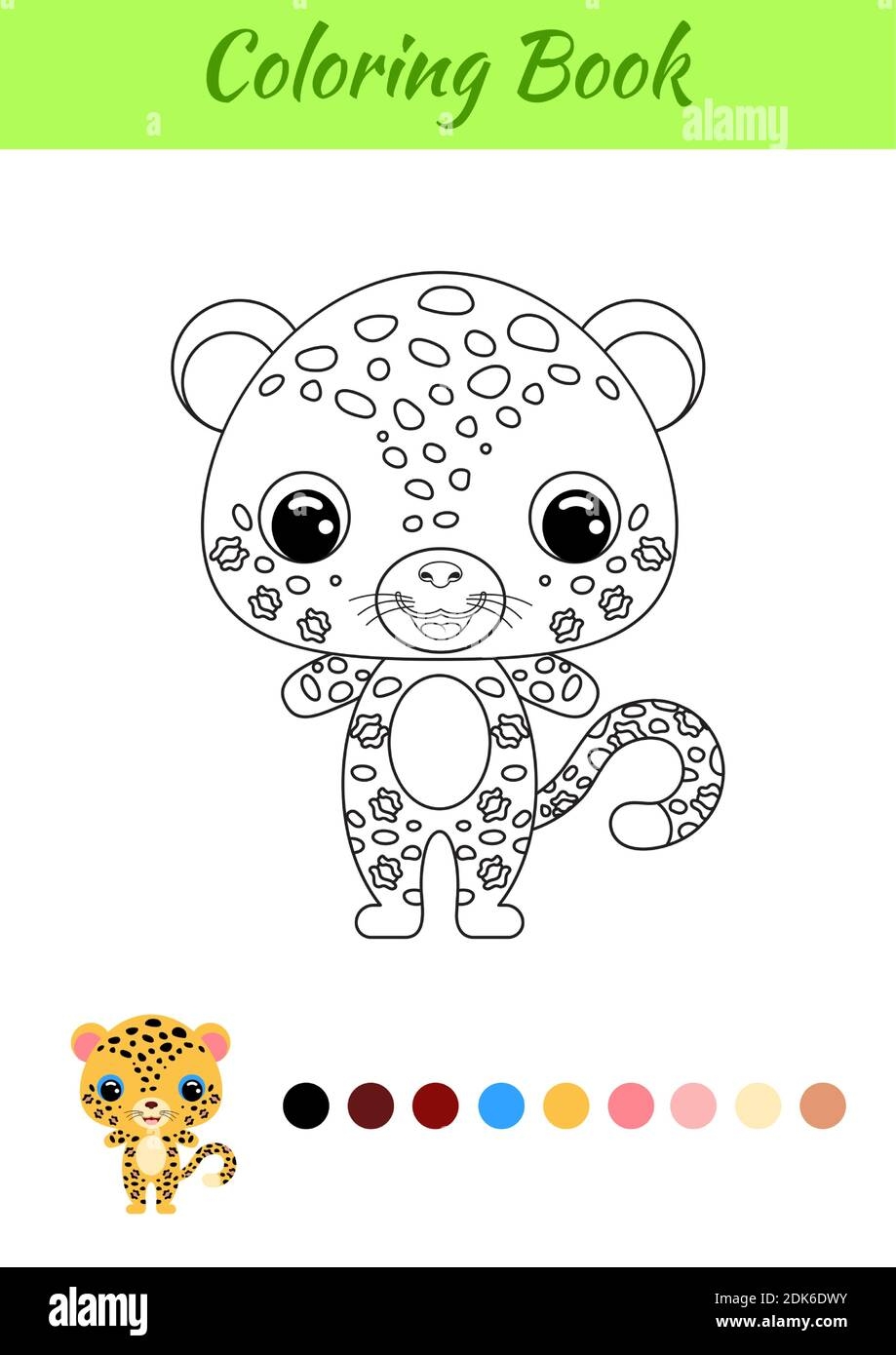 Coloring Book Little Baby Cheetah Coloring Page For Kids Educational Activity For Preschool Years Kids And Toddlers With Cute Animal Black And Whit Stock Vector Image Art Alamy