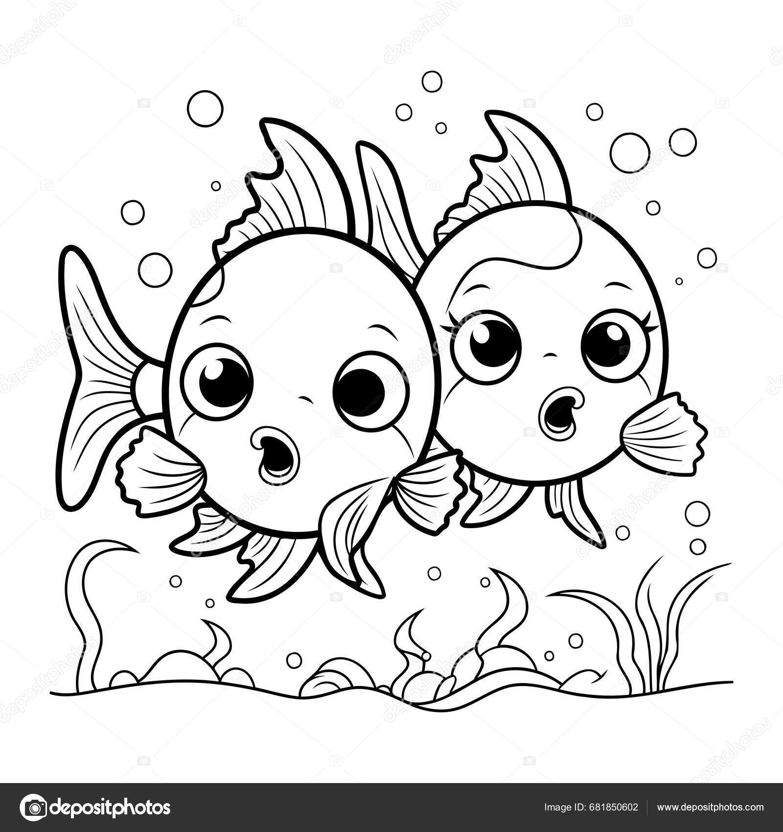 fish coloring book pages