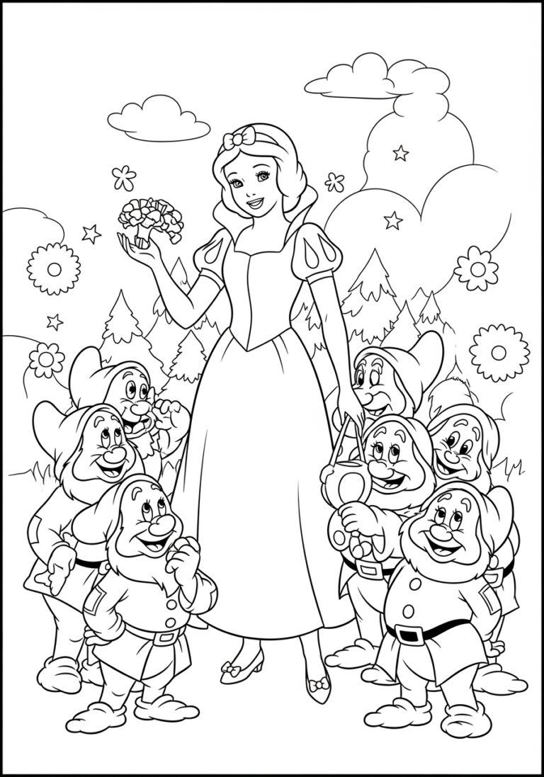 Coloring Pages Snow White And The Seven Dwarfs For Kids Coloring Pages Snow White And The Seven Dwarfs For Kids