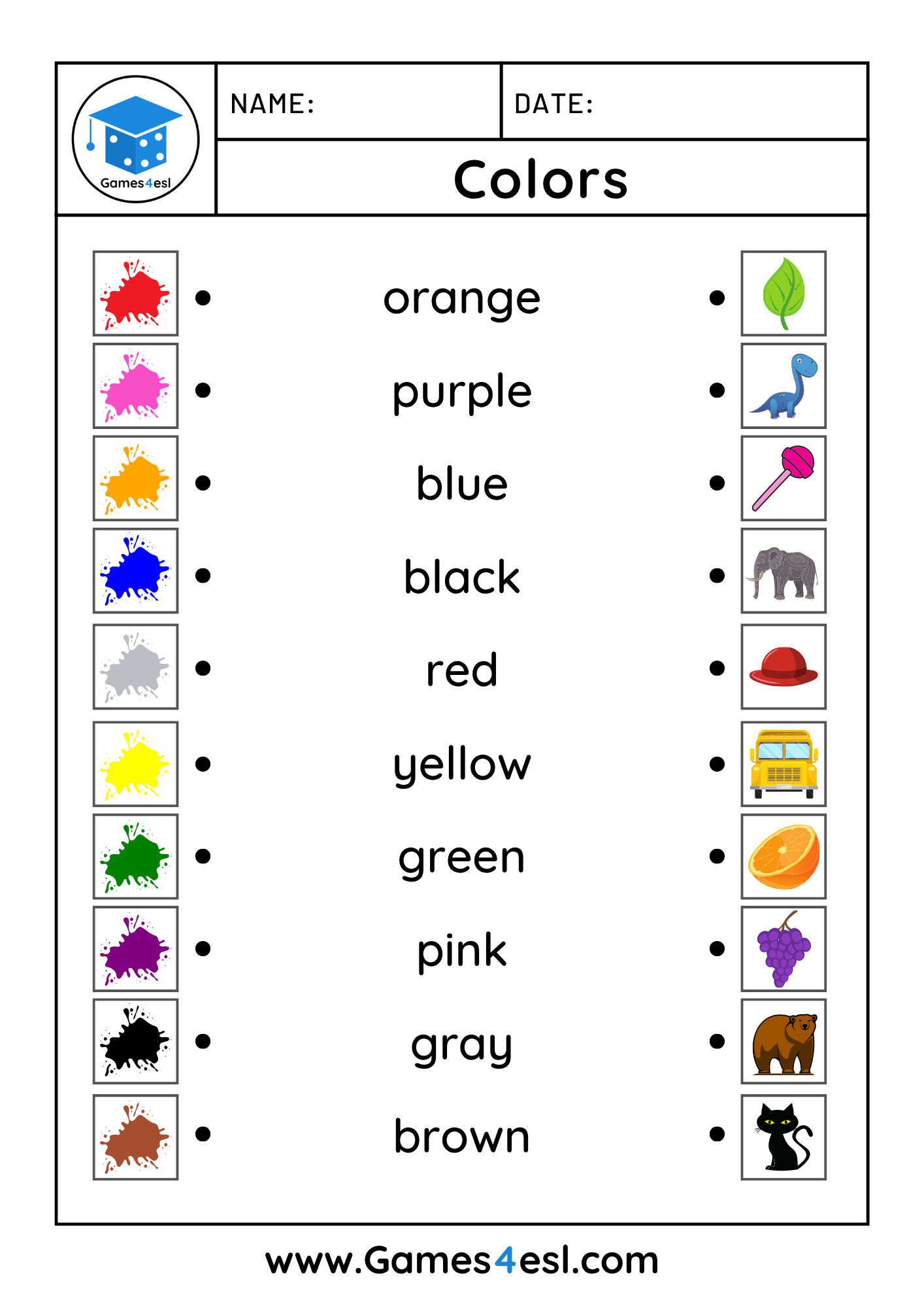 Colors Worksheets For Kids Free Vocabulary Worksheets Games4esl Colors Worksheets For Kids Free Vocabulary Worksheets Games4esl