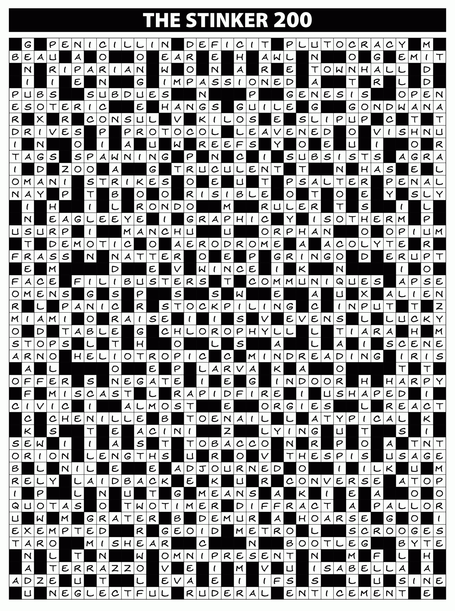 Colossus 200 Competition Solutions Lovatts Crossword Puzzles Games Trivia