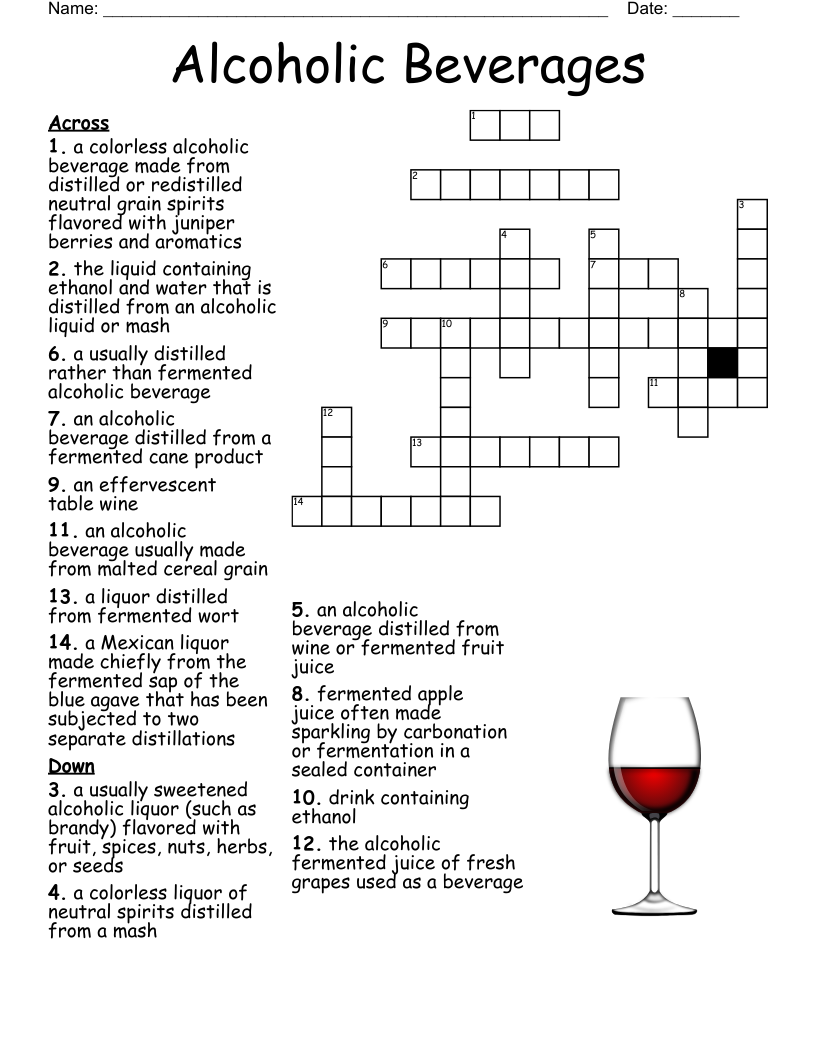 drink crossword clue