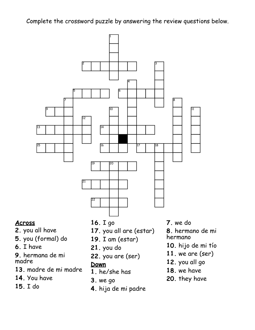 Complete The Crossword Puzzle By Answering The Review Questions Below WordMint Complete The Crossword Puzzle By Answering The Review Questions Below WordMint