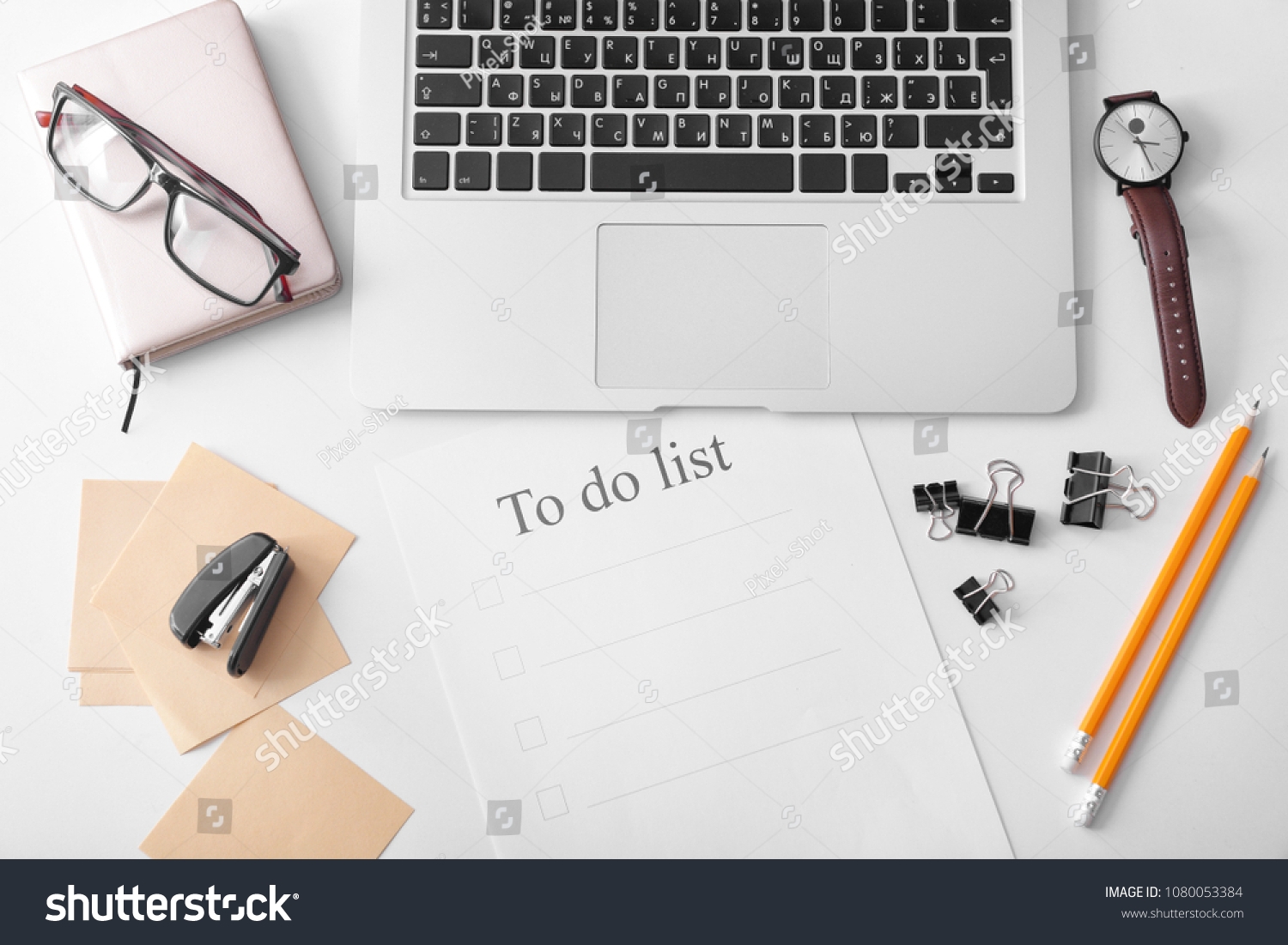 Composition To do List On White Background Stock Photo 1080053384 Shutterstock