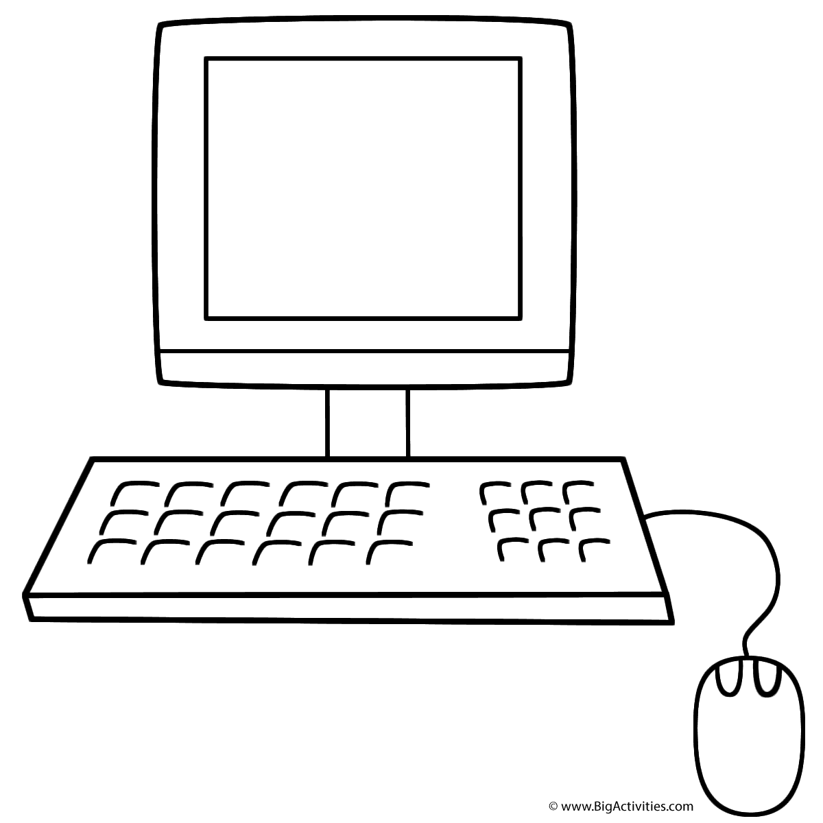 Computer Coloring Page 100th Day Of School