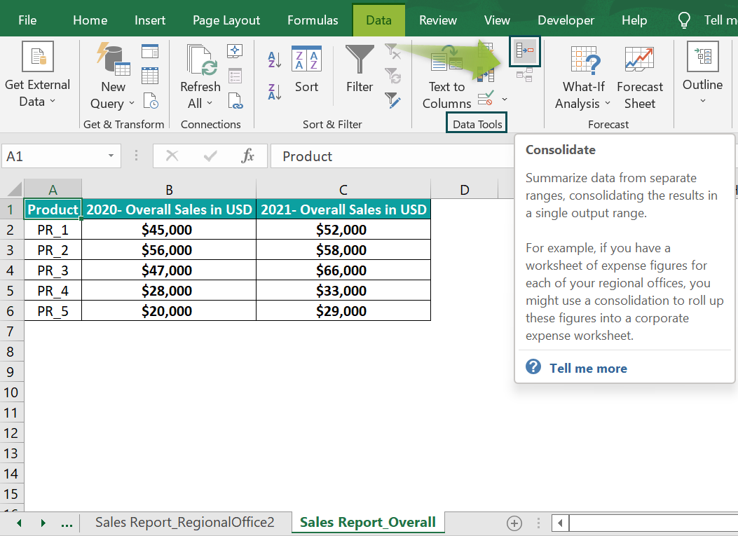 Consolidate Function In Excel Formula Examples How To Use 