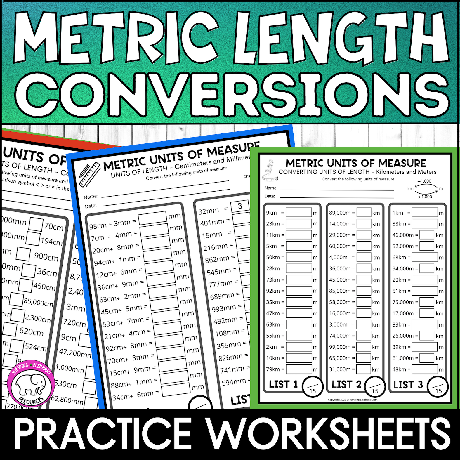 converting metric units a worksheet