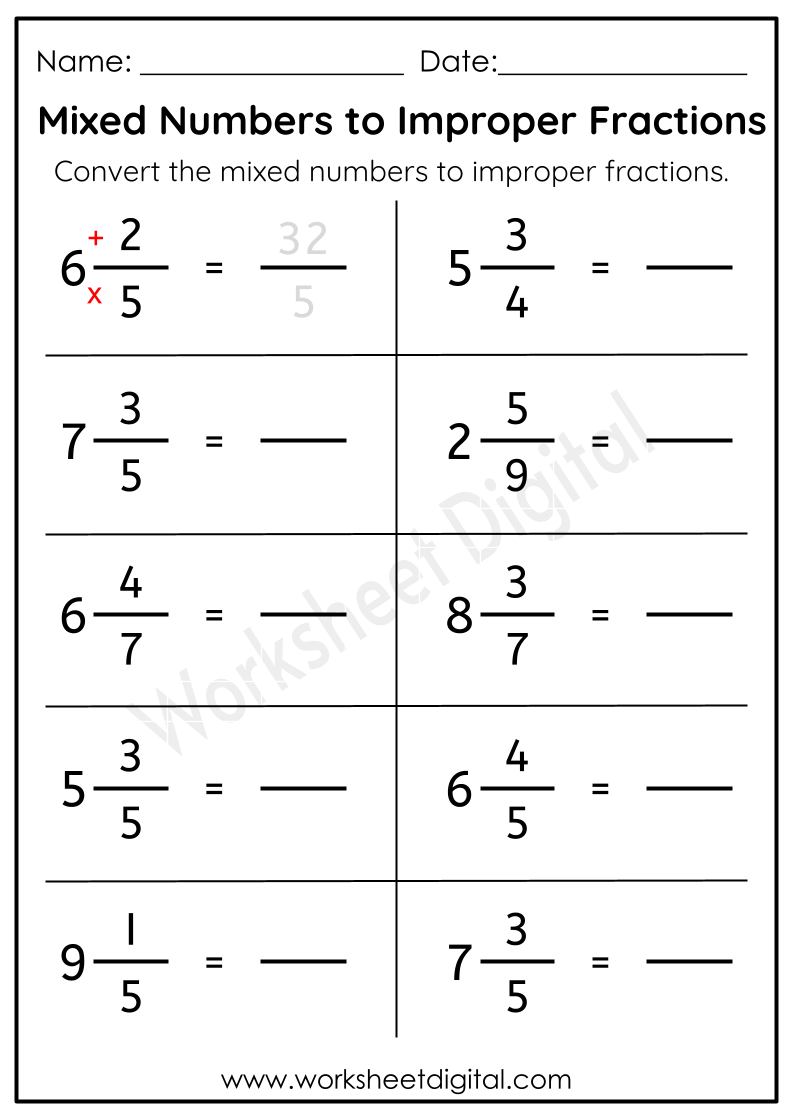 Converting Mixed Numbers To Improper Fractions Worksheets Worksheet Digital 1 Teacher Made Resources Converting Mixed Numbers To Improper Fractions Worksheets Worksheet Digital 1 Teacher Made Resources