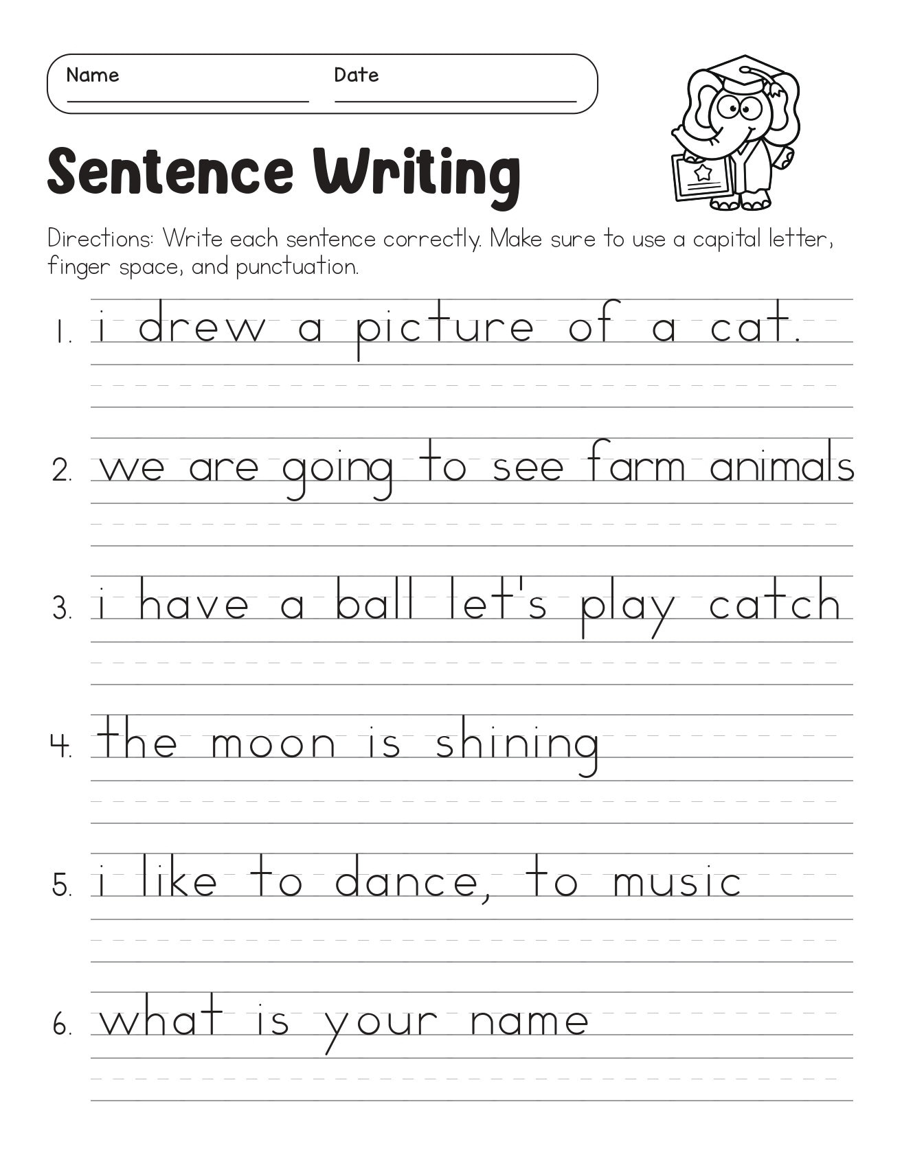 Correct The Sentences Worksheets 10 Page Printable For 1st And 2nd Grade ELA Students ELA Worksheets Sentence Writing ELA Teacher Print Etsy