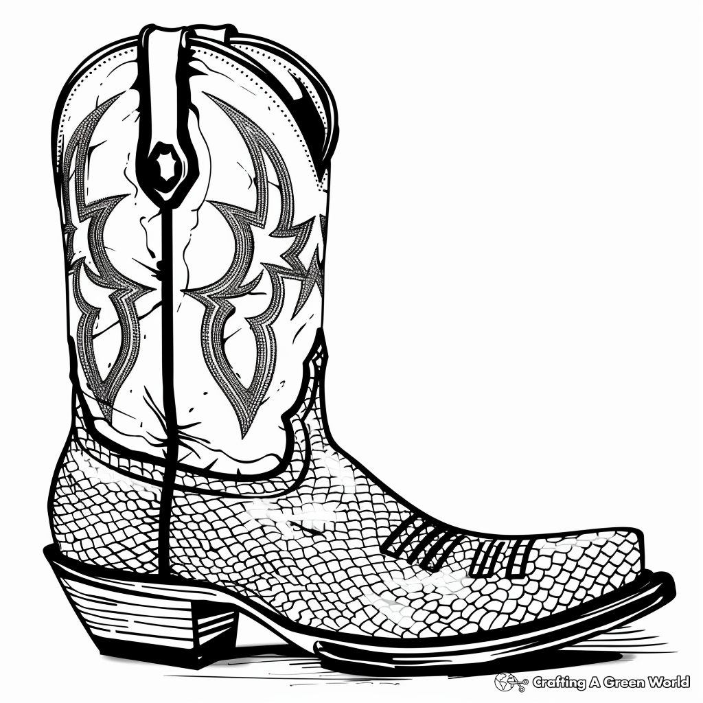 Cowboy Boot Coloring Pages Free Printable 