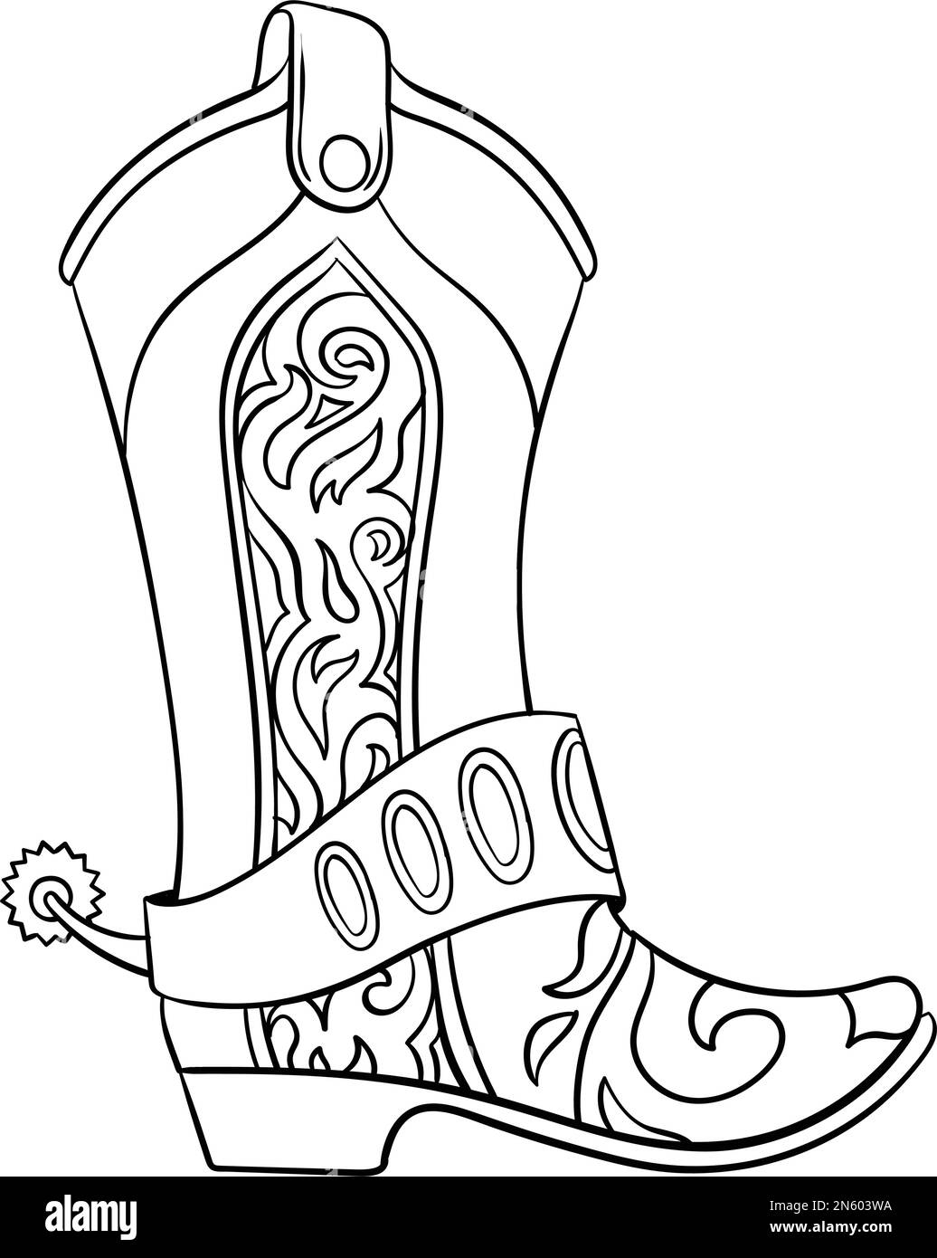 cowboy boot coloring page
