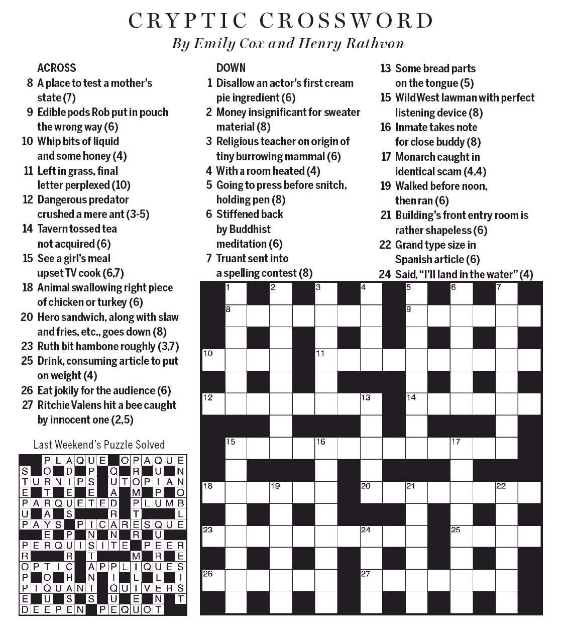 sweetie crossword clue
