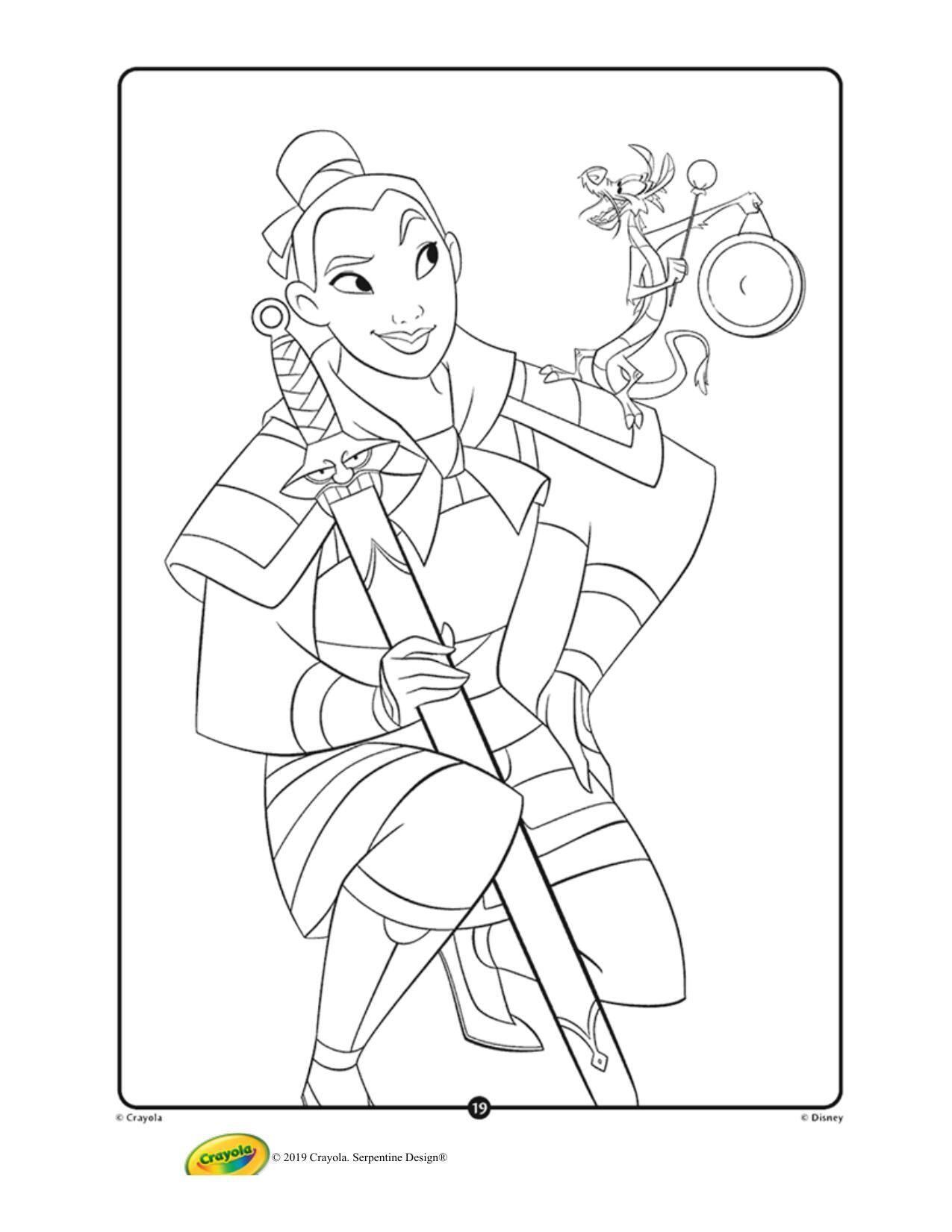 mulan coloring page