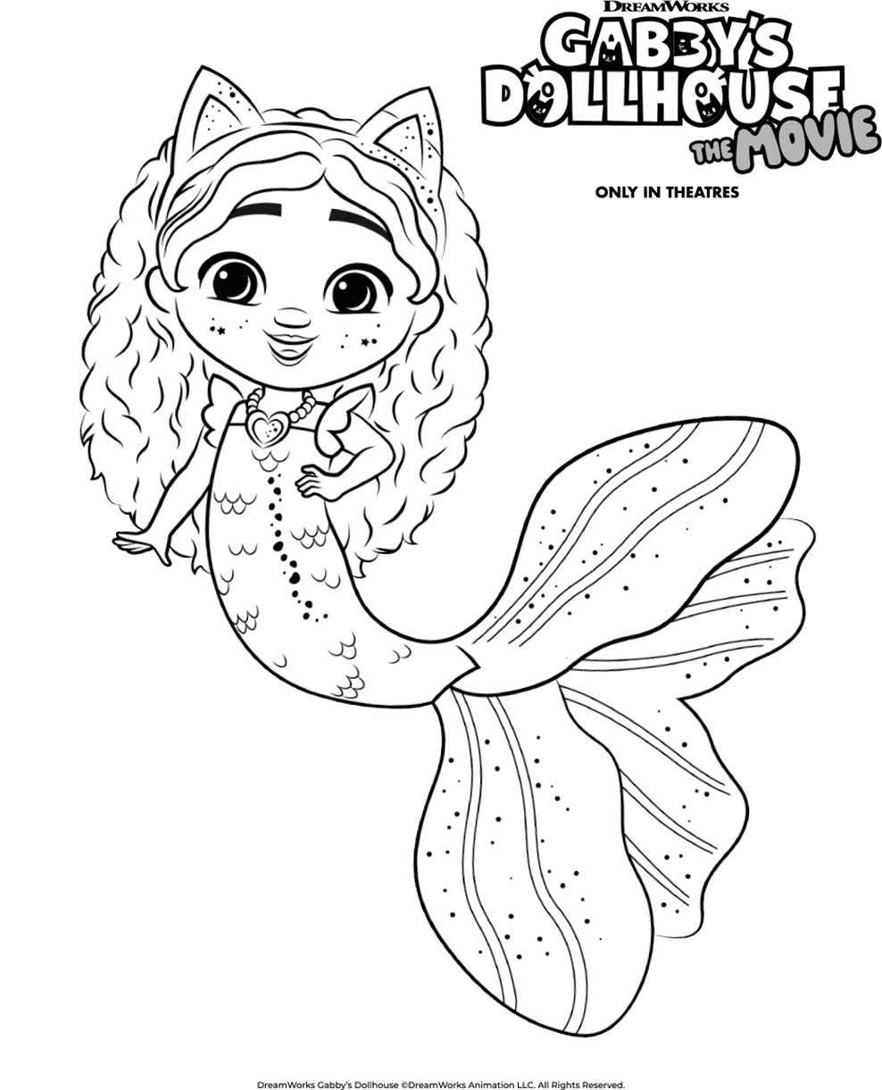 Crayola Canada Gabby s Dollhouse Mermaid Gabby Colouring Page