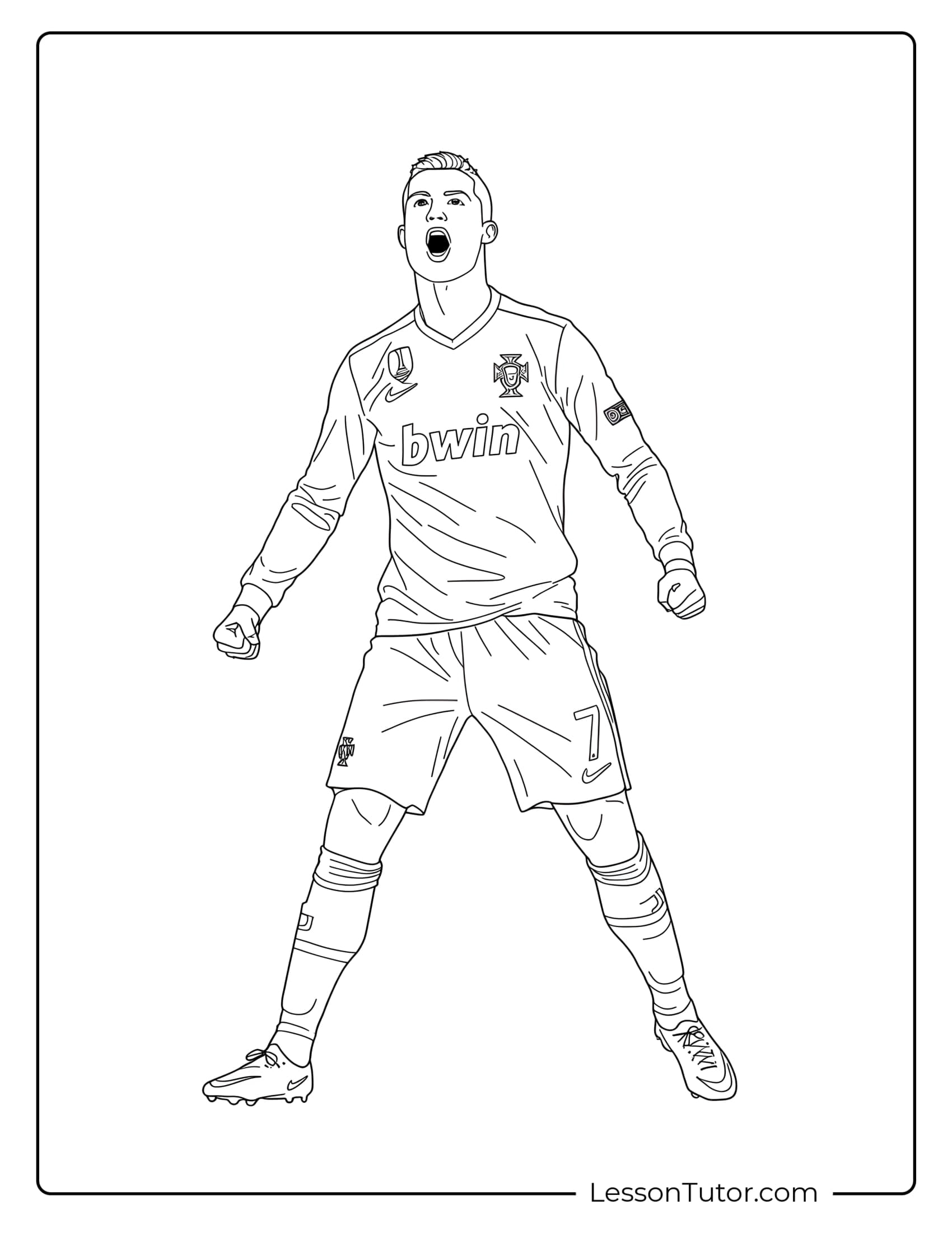 Cristiano Ronaldo Coloring Pages Lesson Tutor Cristiano Ronaldo Coloring Pages Lesson Tutor