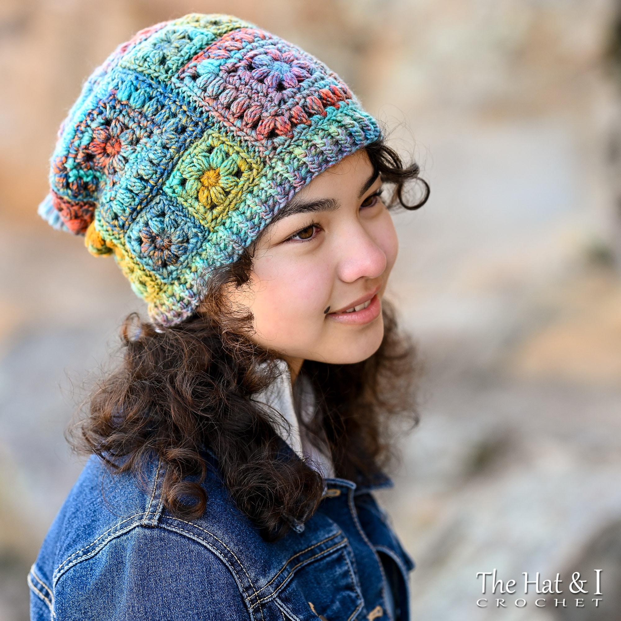 Crochet Hat PATTERN Square Scramble Slouchy Crochet Pattern Slouch Hat Boho Granny Square Hat 3 Sizes Child Adult XL PDF Download Etsy