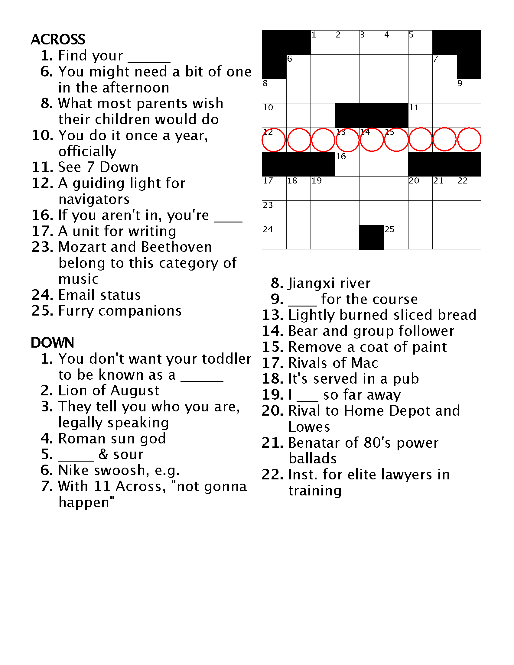 beethoven's third crossword