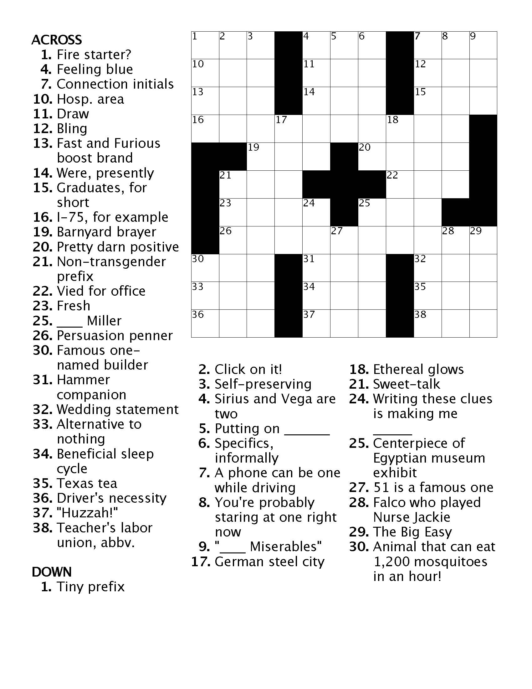 darn it crossword