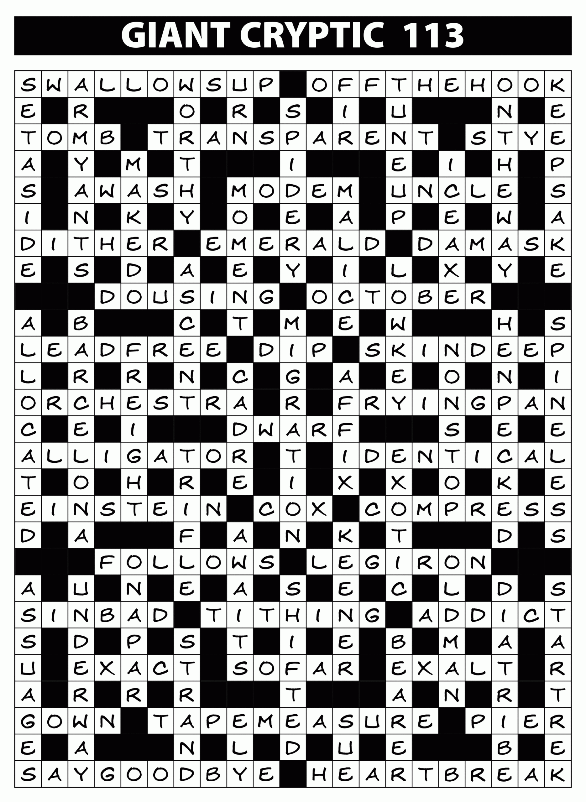 Crossword Puzzle Collection Solutions Issue 113 Lovatts Crossword Puzzles Games Trivia
