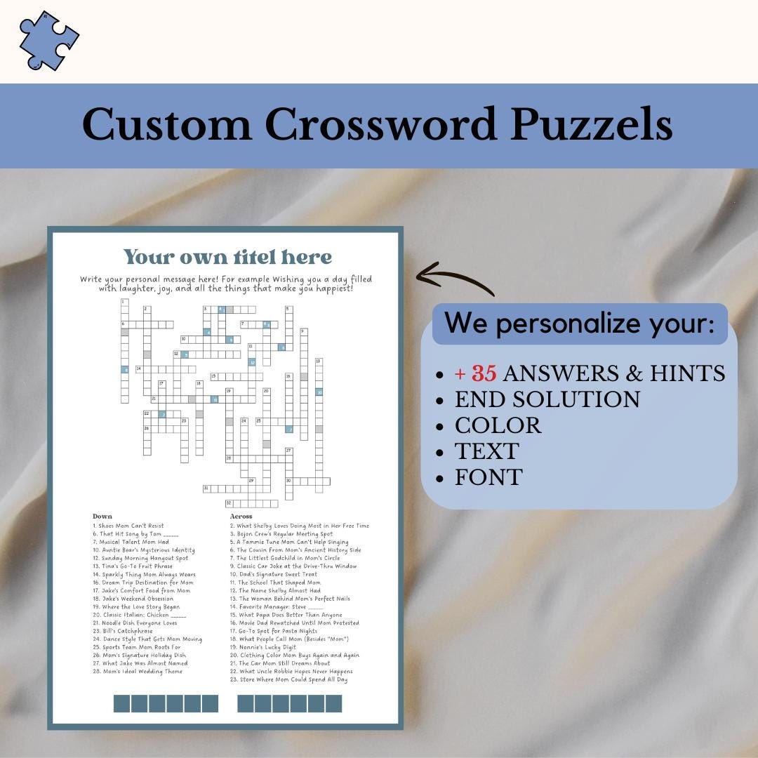 custom crossword clue