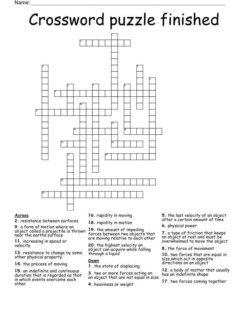 Crossword Puzzle Finished WordMint Crossword Puzzle Finished WordMint