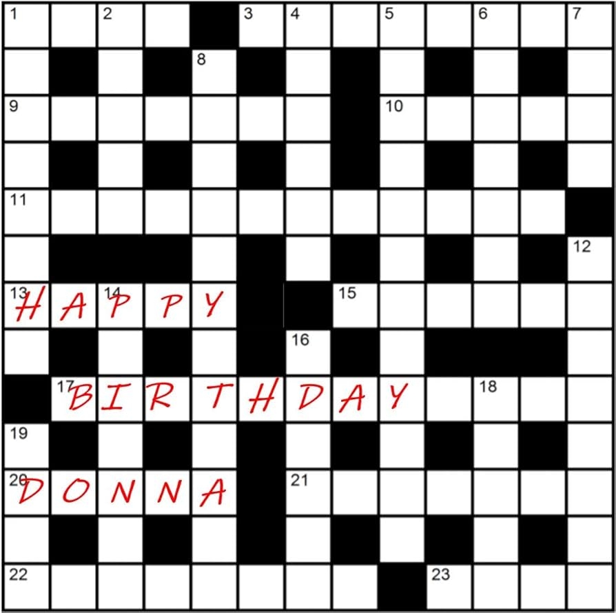 Crossword Puzzle Square Cake Topper 7 5 Edible Icing Or Wafer Size Can Be Changed Wafer Amazon co uk Grocery