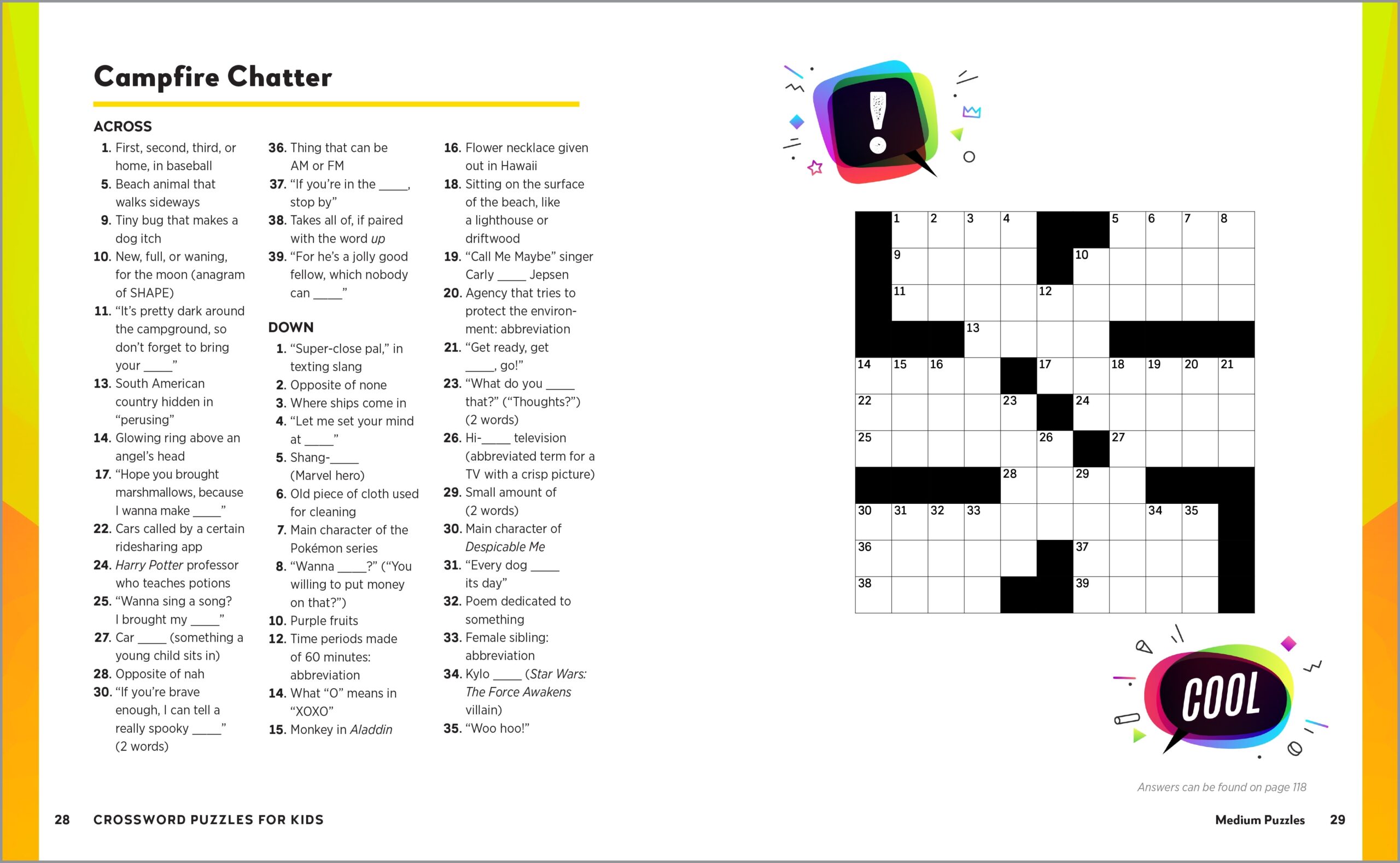 Crossword Puzzles For Kids A Fun And Challenging Puzzle Book Paperback Walmart Business Supplies