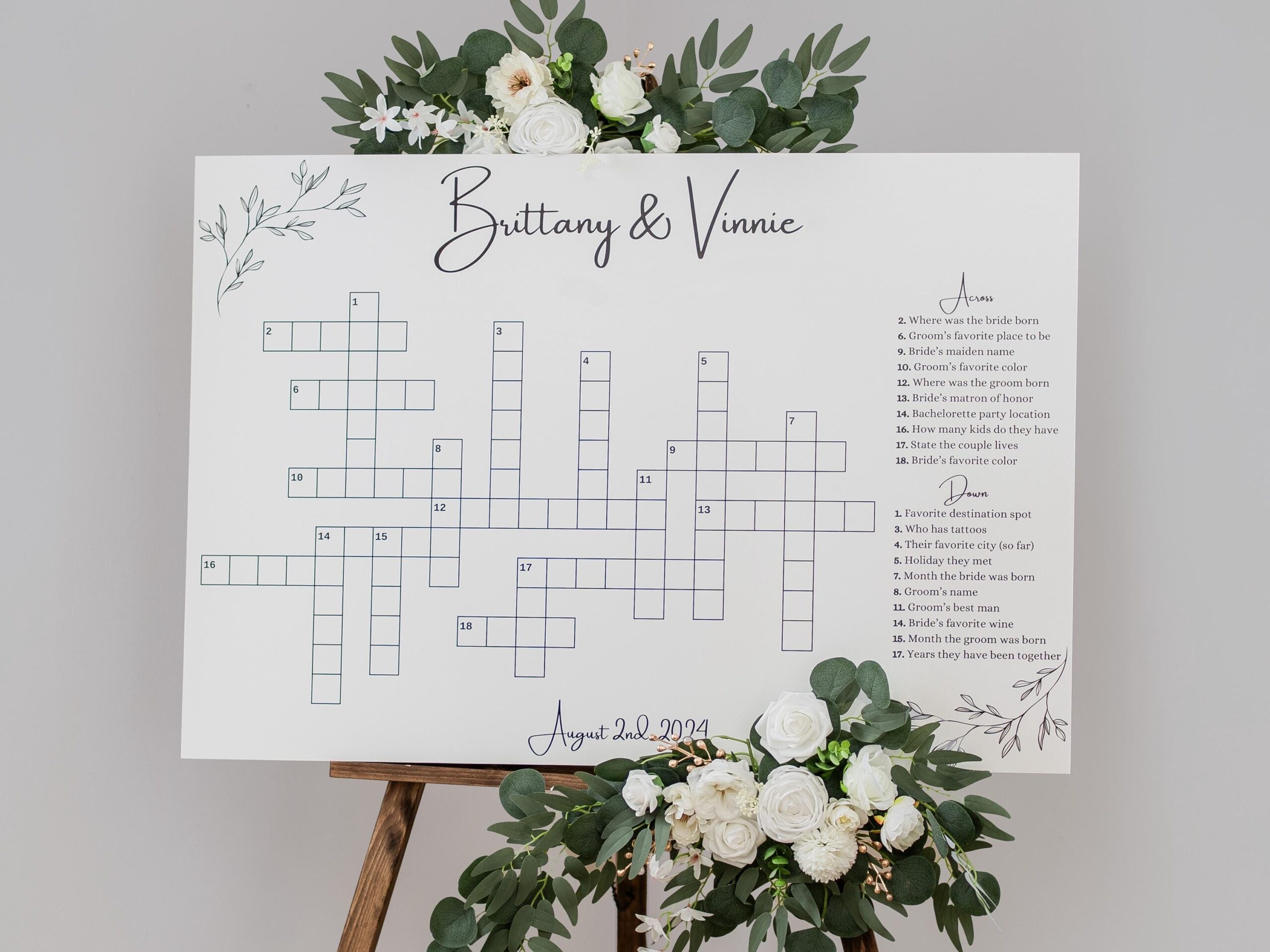 Crossword Whiteboard Etsy
